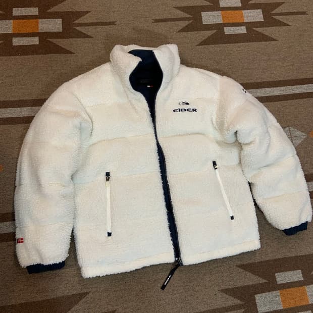 아이더 구스다운 쉐르파 리버시블 숏패딩 M