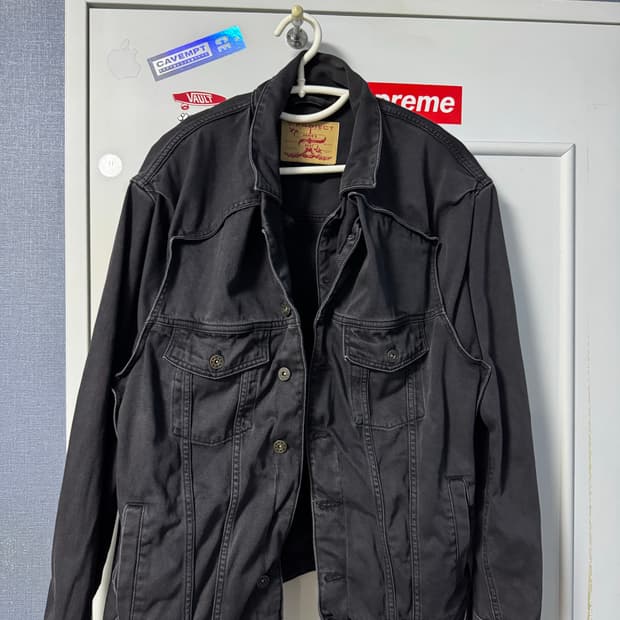 [S] 와이프로젝트 오버사이즈 팝업 데님자켓