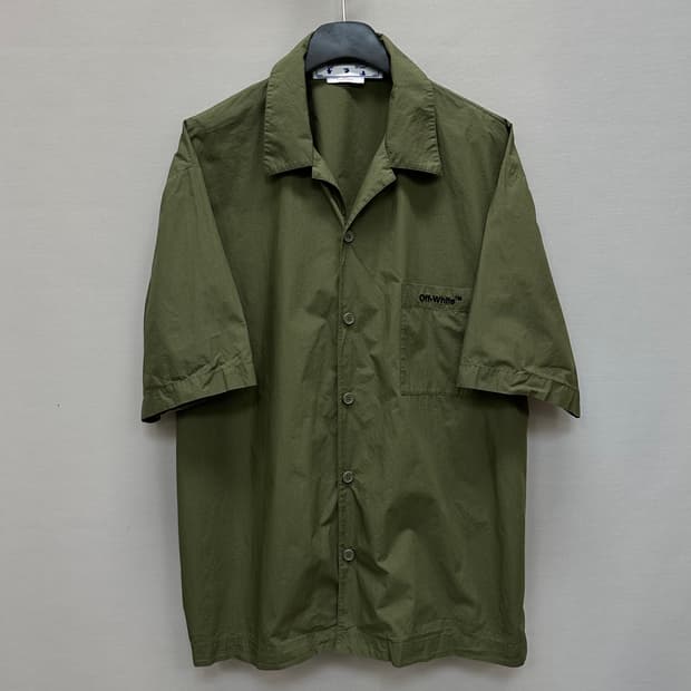 오프화이트 로고 자수 코튼 셔츠 ( 110 )