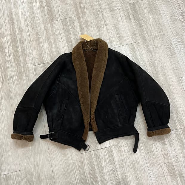 1980s 영국제 램스킨 퍼 무스탕 