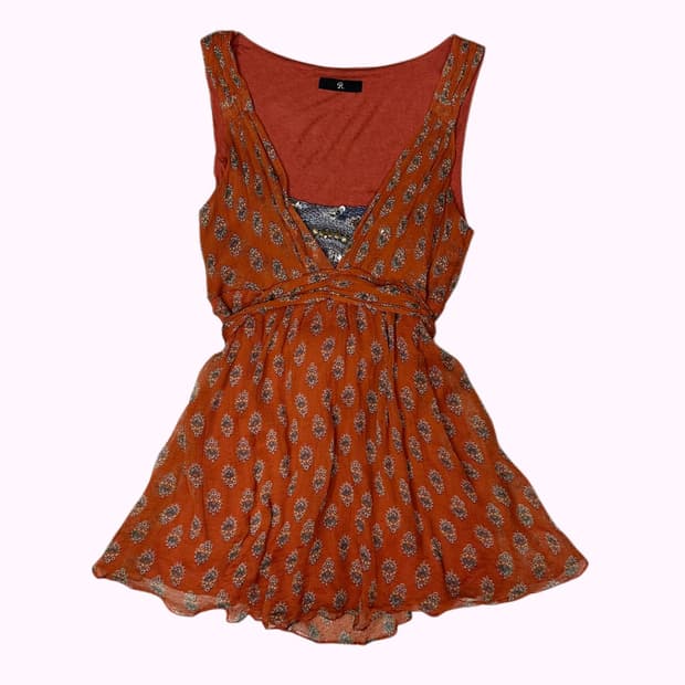bohemian pattern orange top