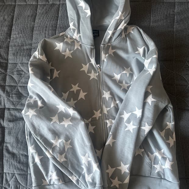99based Star Print Zip up Hoodie