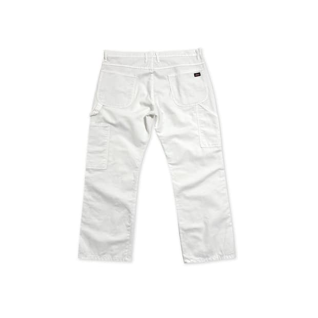 디키즈 화이트 코튼 카펜더 워크팬츠