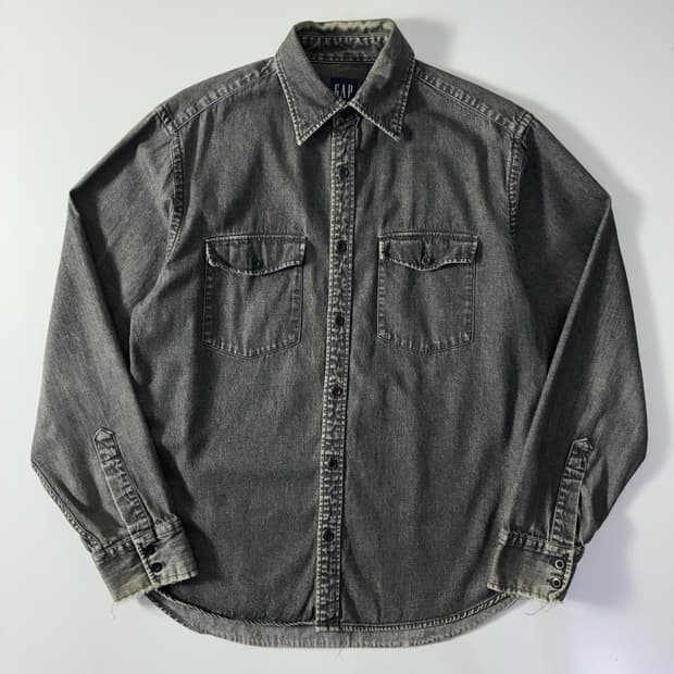Gap  갭 90,s 포켓 차콜 데님 셔츠  