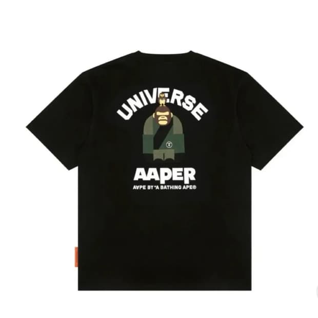 AAPE 에이프 반팔 블랙 S