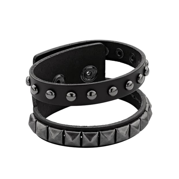 에브리벌스데이Double stud leather belt bracelet