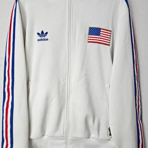 아디다스 대장 미국 USA 성조기 화이트 집업 105/XL