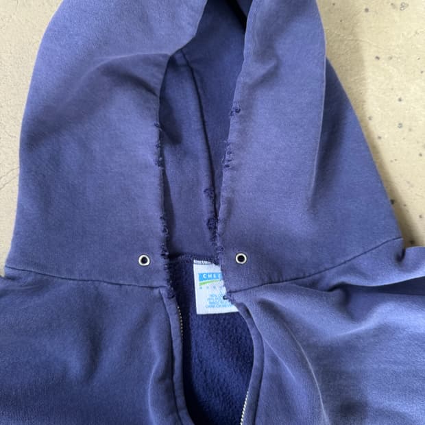 빈티지 디스트레스드 후드 집업 L