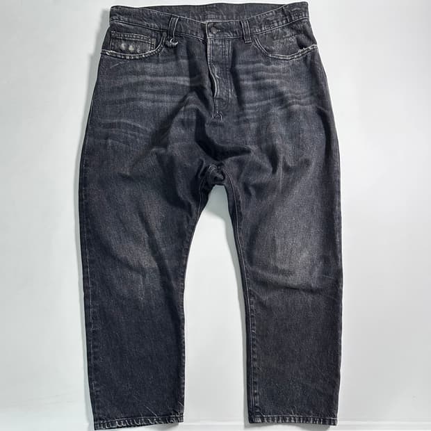 R13 알써틴 흑청 배기핏 팬츠 