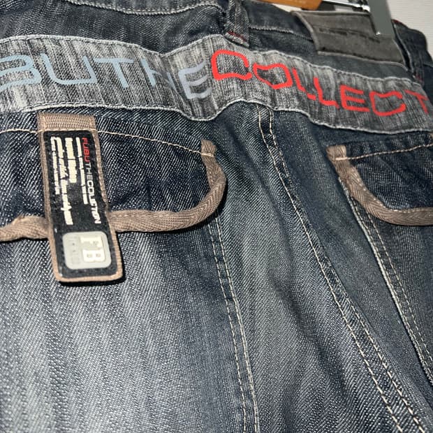 FUBU 빈티지 워싱 진청 데님 팬츠