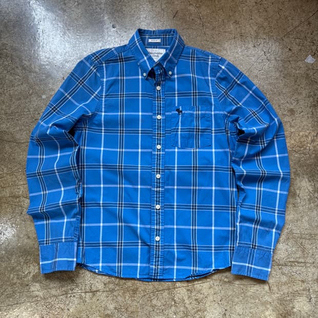 아베크롬비 코튼 체크 셔츠