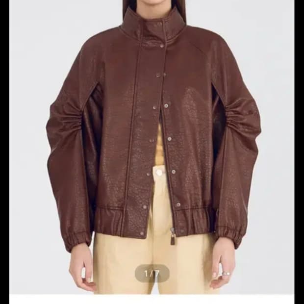 분더캄머 하이넥 에코레더 점퍼 브라운 s