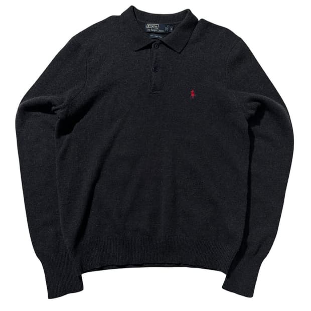폴로 랄프로렌 램스울 카라 니트
