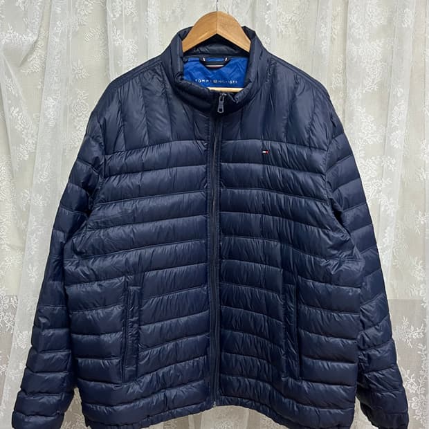 XXL) 타미힐피거 덕다운 경량패딩 네이비