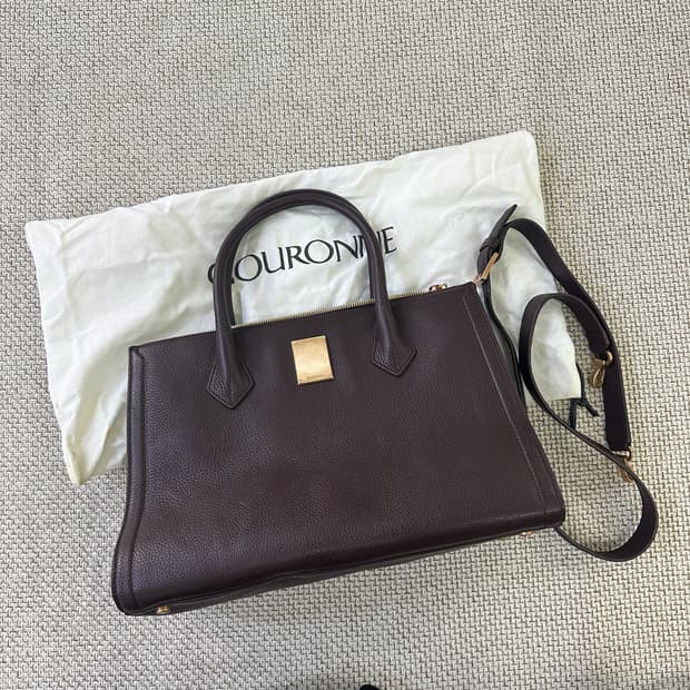 실측확인 쿠론 버건디 토트백 0406D