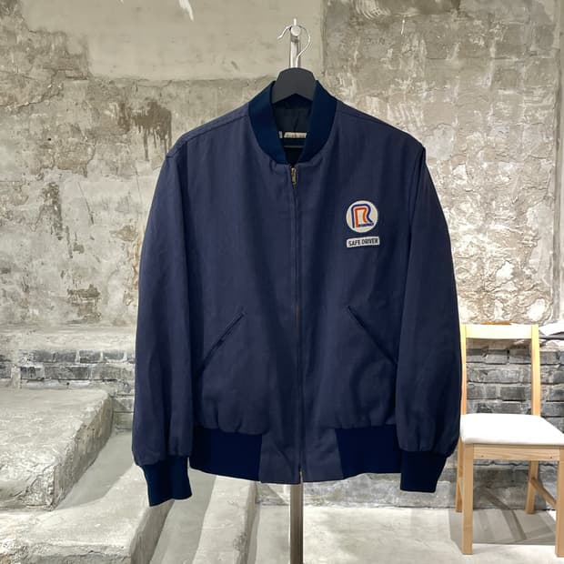빈티지 네이비 로드웨이 패치 립스 포켓 블루종 자켓