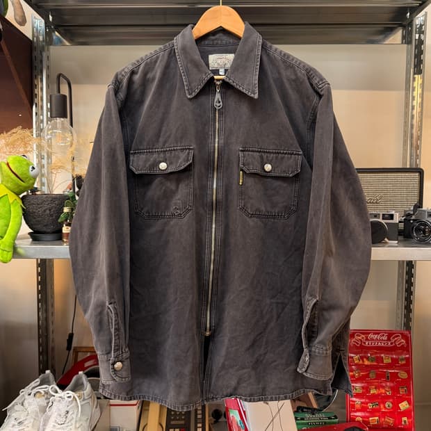 90S 아르마니 진스 페이딩 람포 지퍼 자켓 ~ XL SIZE