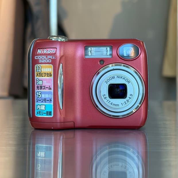 토마토/한글지원/날짜표시)니콘 쿨픽스 3200 레드 빈티지디카