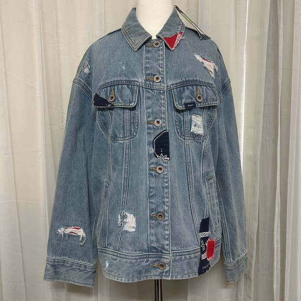 리 데미지 데님 청자켓 