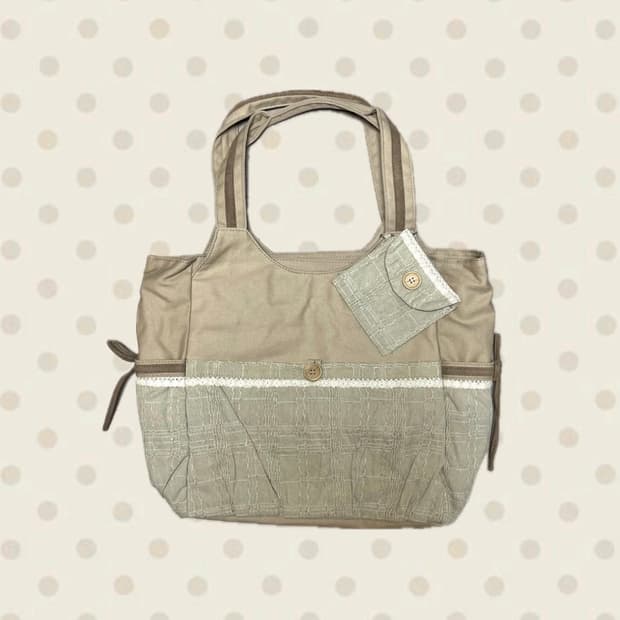 빈티지 모리걸 대장 우드단추 숄더백 가방