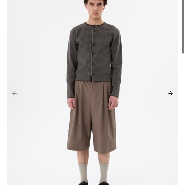 아모멘토 스트라이프 버튼 업 가디건 브라운(M)