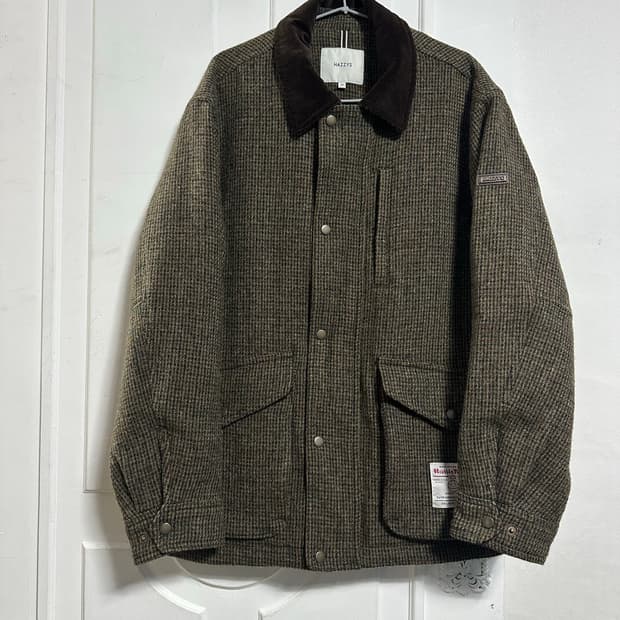 헤지스 해리스트위드 카키 헌팅 자켓