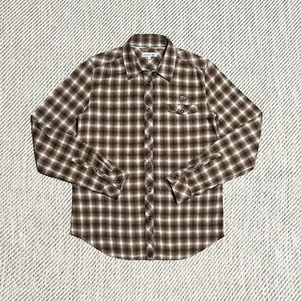 [S] Lacoste 라코스테 브라운 플란넬 체크셔츠