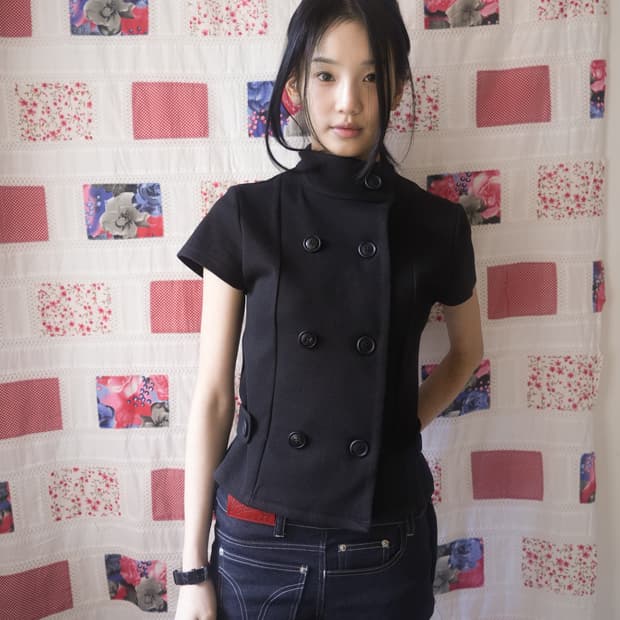 인앤양인하모니 더블 버튼 자켓 블랙