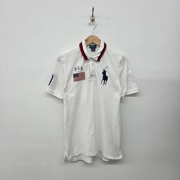 폴로 랄프로렌 빅포니 USA 반팔 카라티 화이트 여m