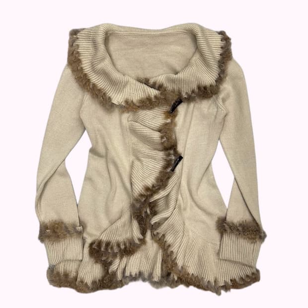 빈티지 퍼 가디건