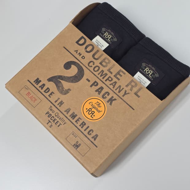 더블알엘 RRL 가먼트 다이 포켓 티셔츠 투팩 M