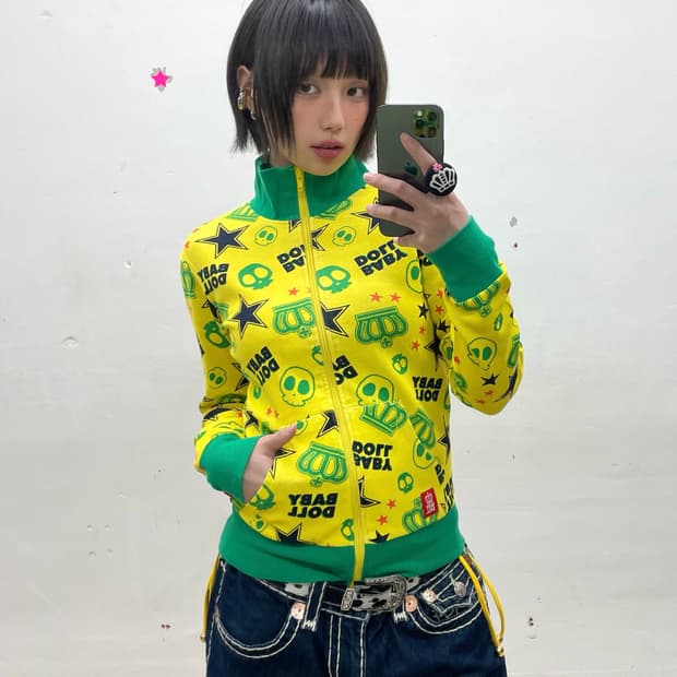 Baby Doll Retro Skeleton Star Track Top 