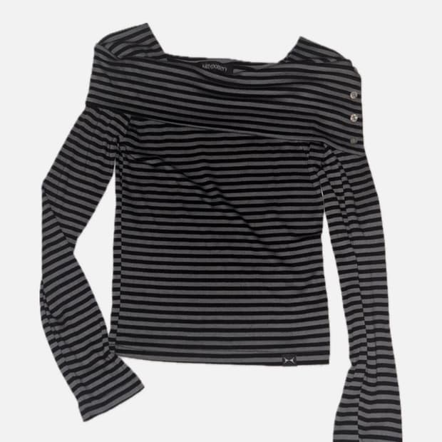 Stripe off-shoulder Long sleeve