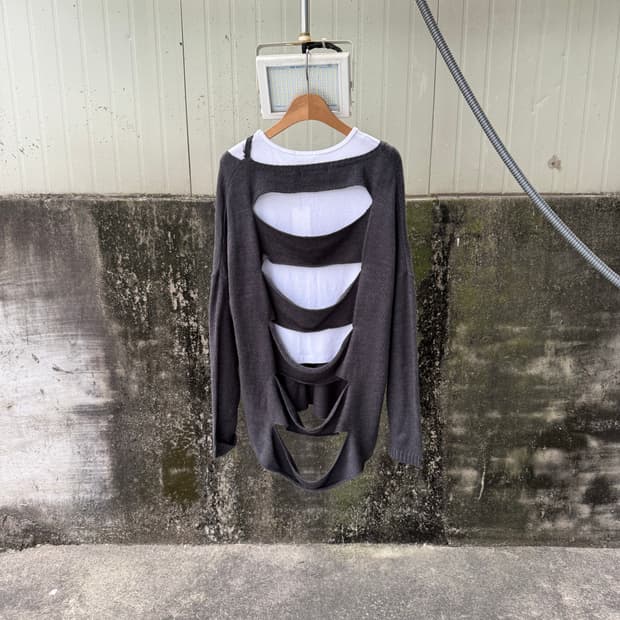 clumzy 펑크 고스 디스트레스드 니트