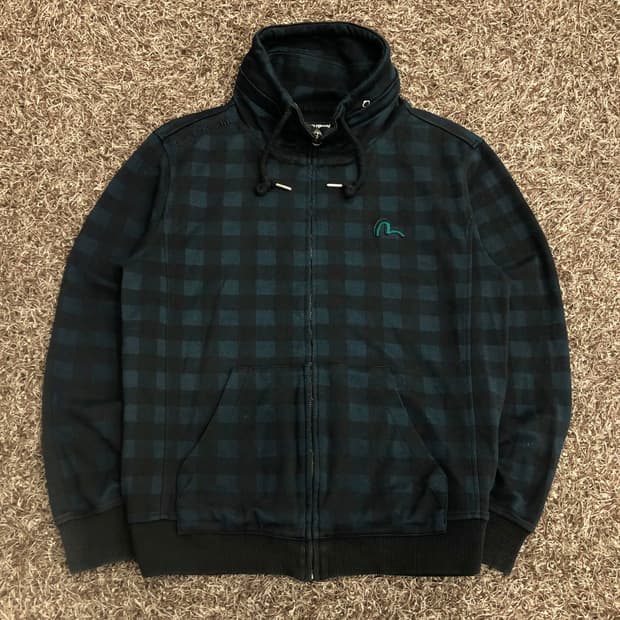 에비수 체크 집업 자켓