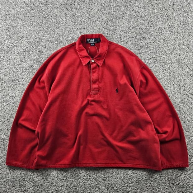 폴로랄프로렌 크롭 커스텀 럭비 티셔츠 ( XL ) / 11418