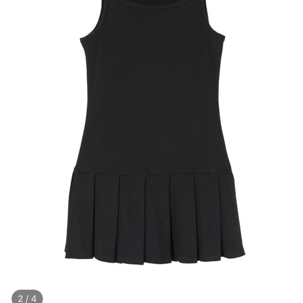 온스카 플리츠 미니 원피스 블랙