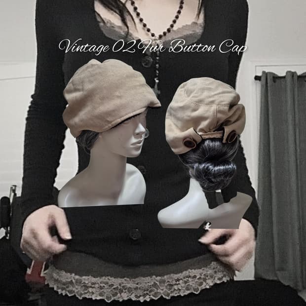 Vintage 02 Fur Button Cap