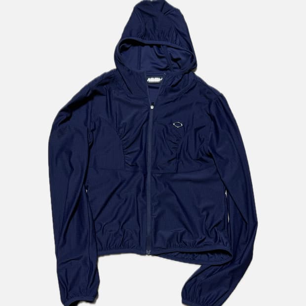 미스치프 후드 와플 집업 네이비