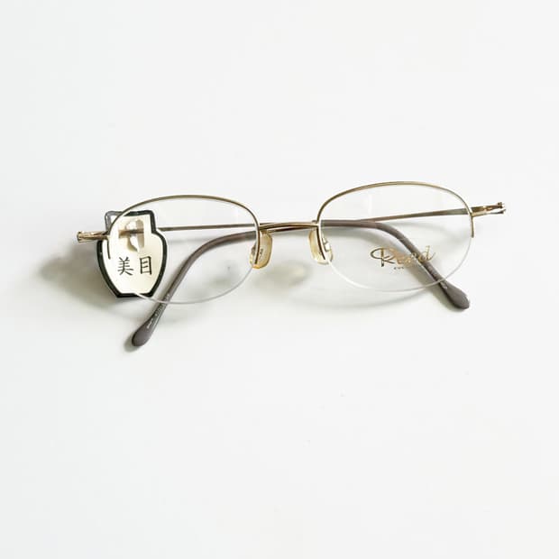 REED EYEWEAR 골드 반무테 스퀘어 빈티지 안경