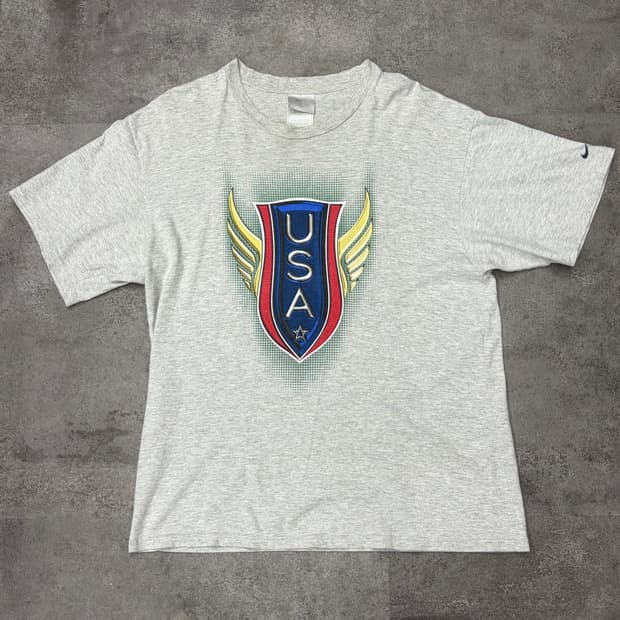 00s 나이키 USA 반팔 티셔츠 그레이