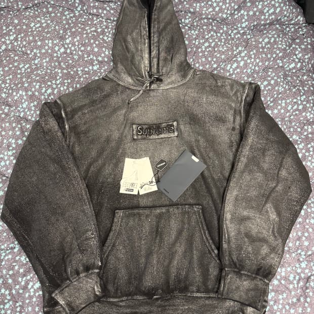 [L] 슈프림 X MM6 메종 마르지엘라 포일 박스로고 후드