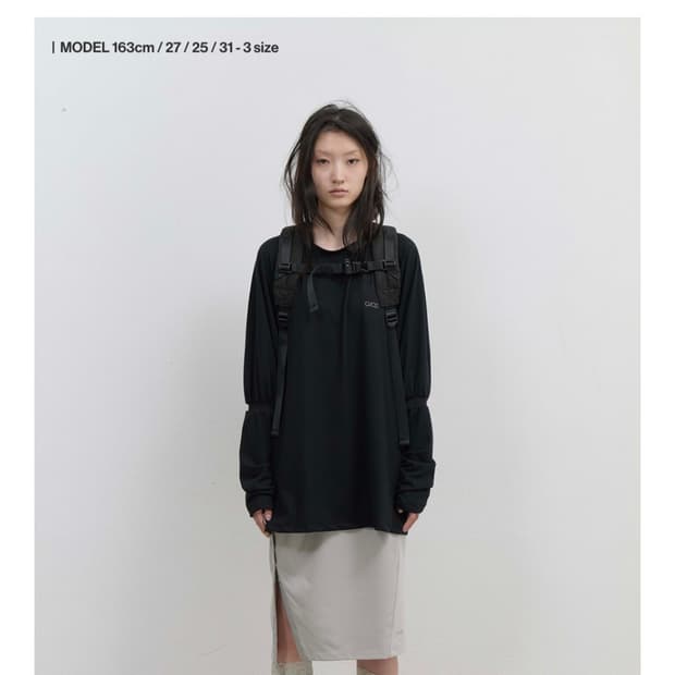 오호스 메쉬 밴드 퍼프 롱슬리브 블랙 3