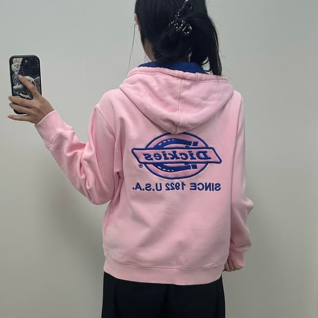 디키즈 백로고 딸기우유 후드집업