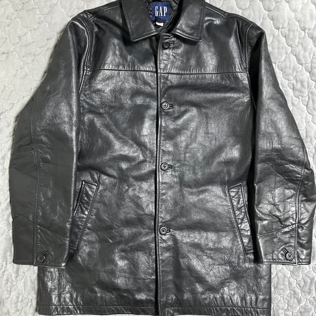 [GAP] old gap 올드갭 레더 카코트 블랙 L