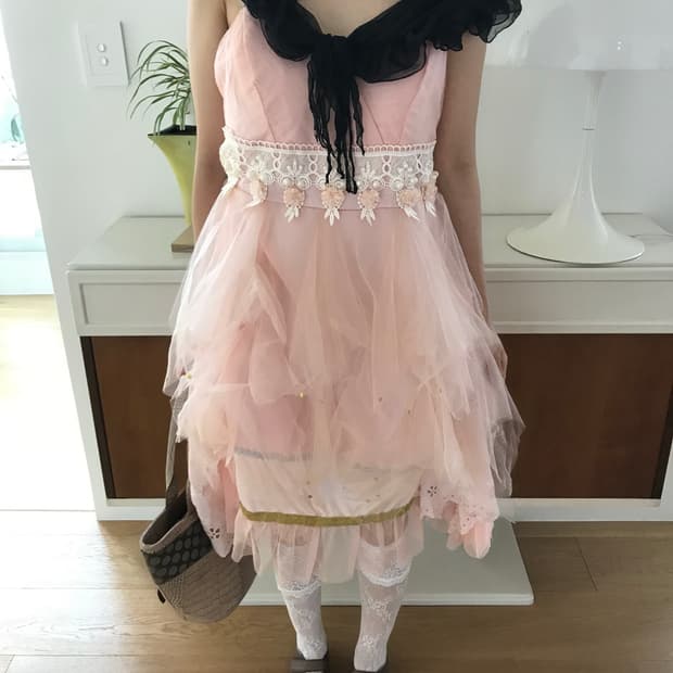 vintage pink sha layered dress