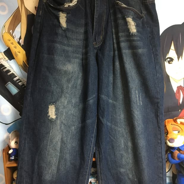 (Vin)디엠빈티지 진청 캣워싱 워시드 데님팬츠