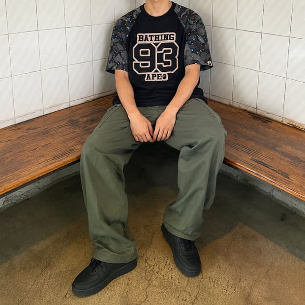 100 BAPE 베이프 카모 반팔 티셔츠 블랙