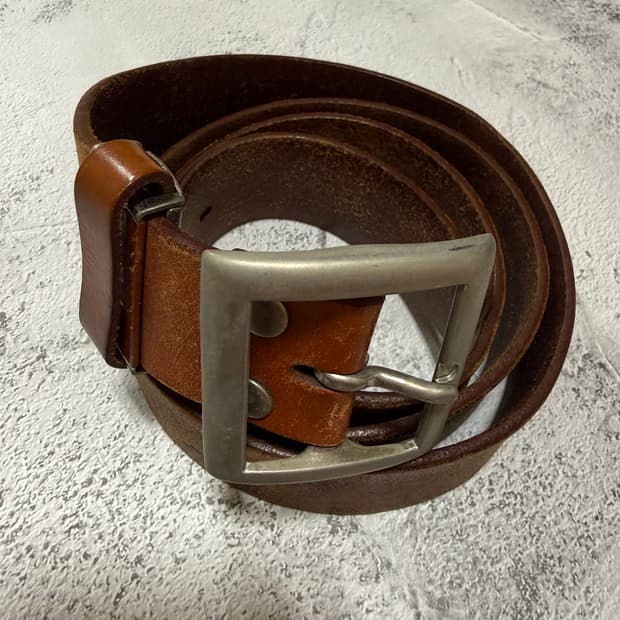 빈티지 레더 스퀘어버클 벨트