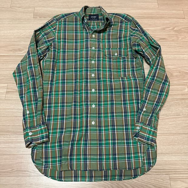 드레익스 린넨/코튼 원포켓 버튼 다운 셔츠 15(38)